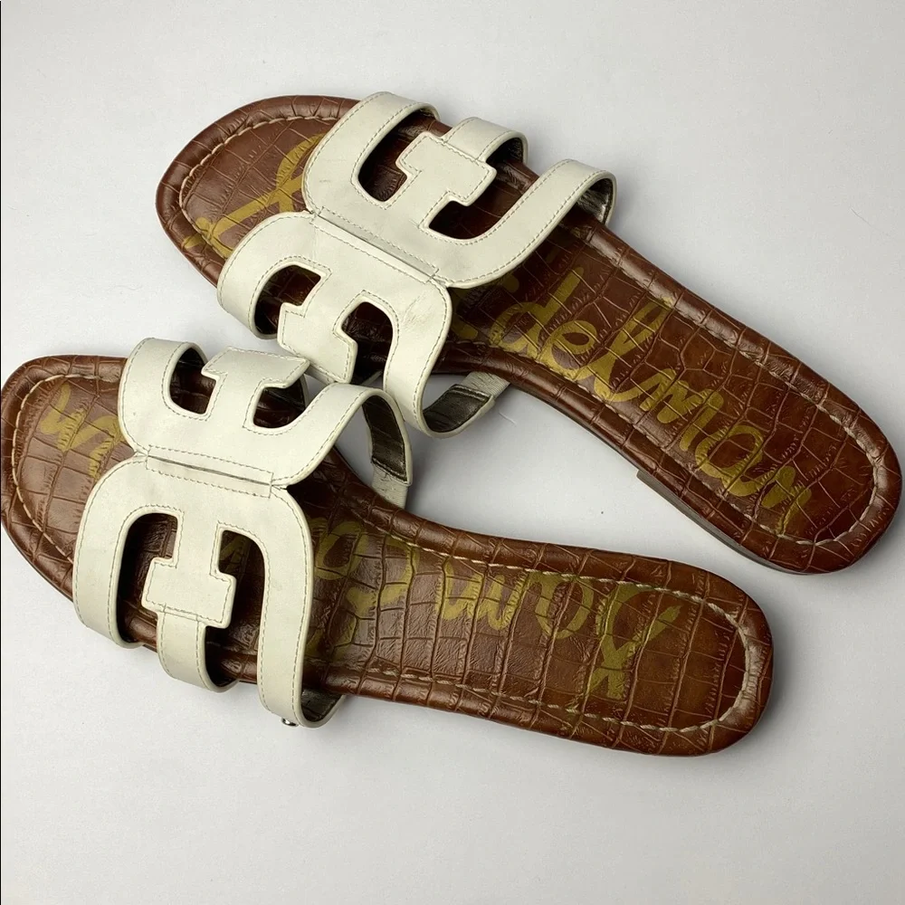 Sam Edelman White Bay Slip on Sandals 9 - Picture 3 of 9